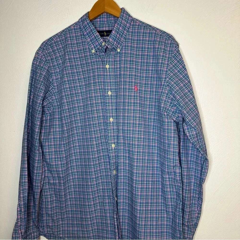 Polo Ralph Lauren Multi-Color Checkered Button Up Shirt - Men's size L(g)